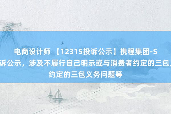 电商设计师 【12315投诉公示】携程集团-S新增6件投诉公示，涉及不履行自己明示或与消费者约定的三包义务问题等