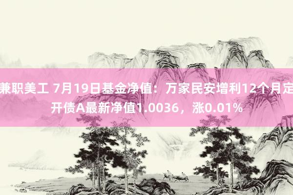 兼职美工 7月19日基金净值：万家民安增利12个月定开债A最新净值1.0036，涨0.01%